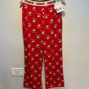 Peanuts Red Pajama Bottoms with Snoopy Print